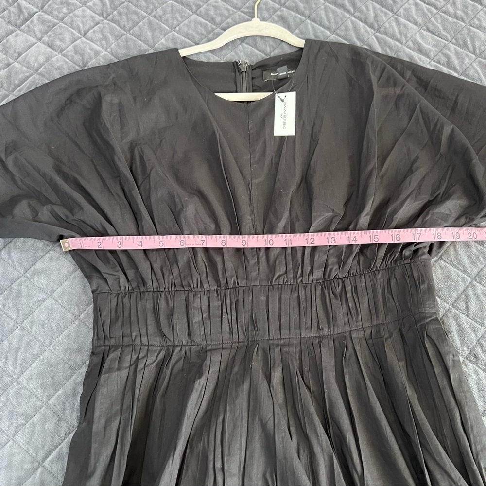 Banana republic Mini Dress Womens Medium Voile Short Sleeve Black Dolman O - Picture 6 of 7